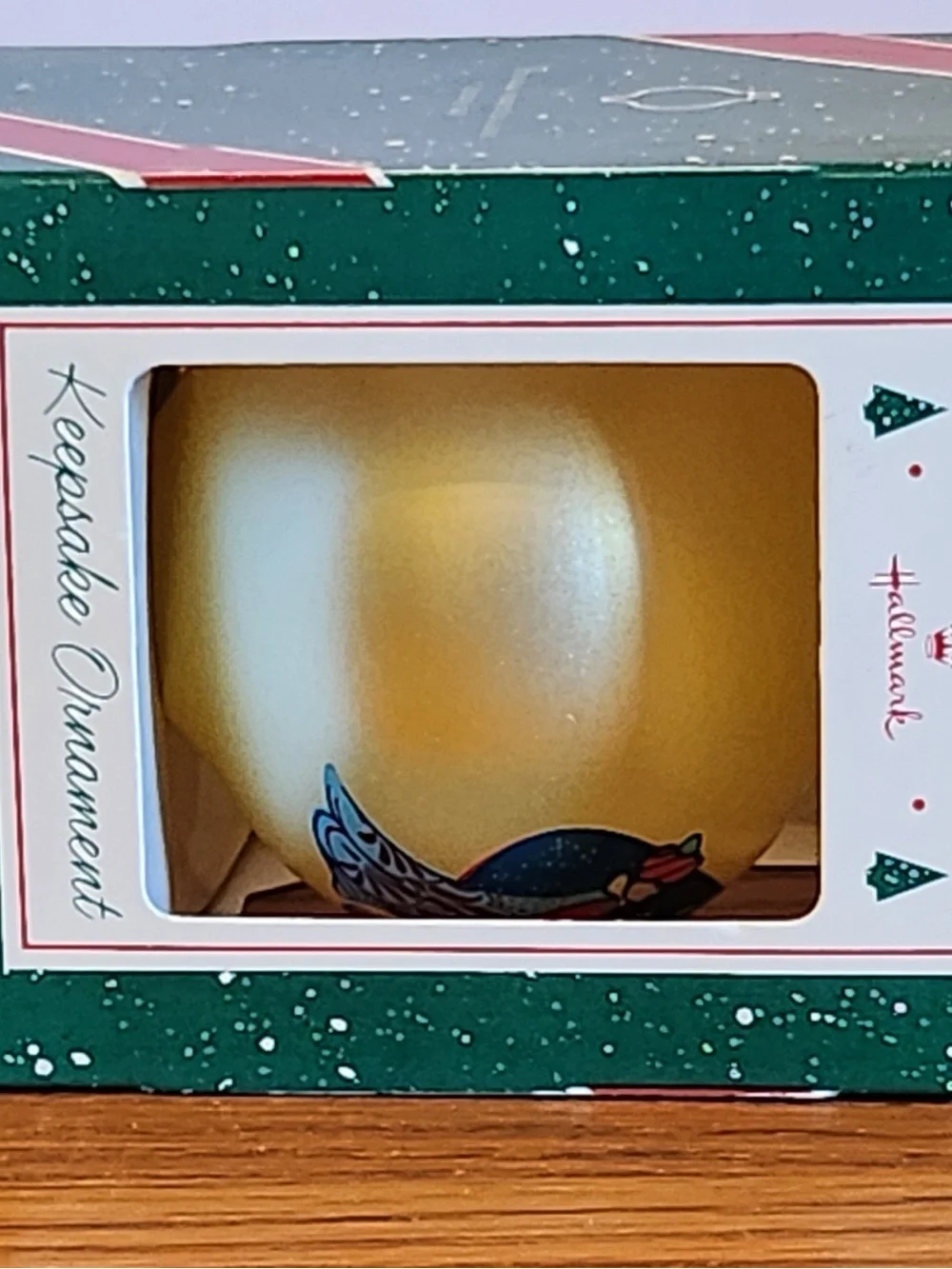 Hallmark Nativity Wise Men Gold Teardrop Glass Ornament “O Come Adore Him” 1986